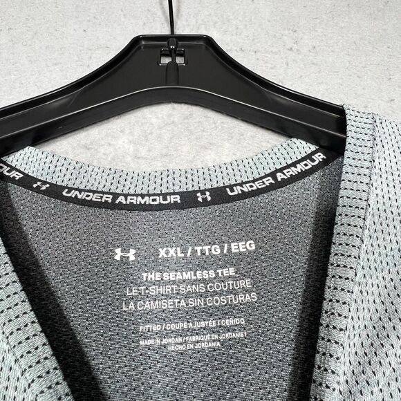 Under Armour Shirt Mens XXL Gray Heat Gear The Seamless Tee Athletic Fitted - Picture 9 of 10